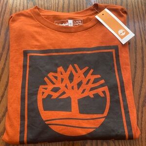 NWT Timberland Long Sleeve Shirt Boys 14-16 Rusty Orange